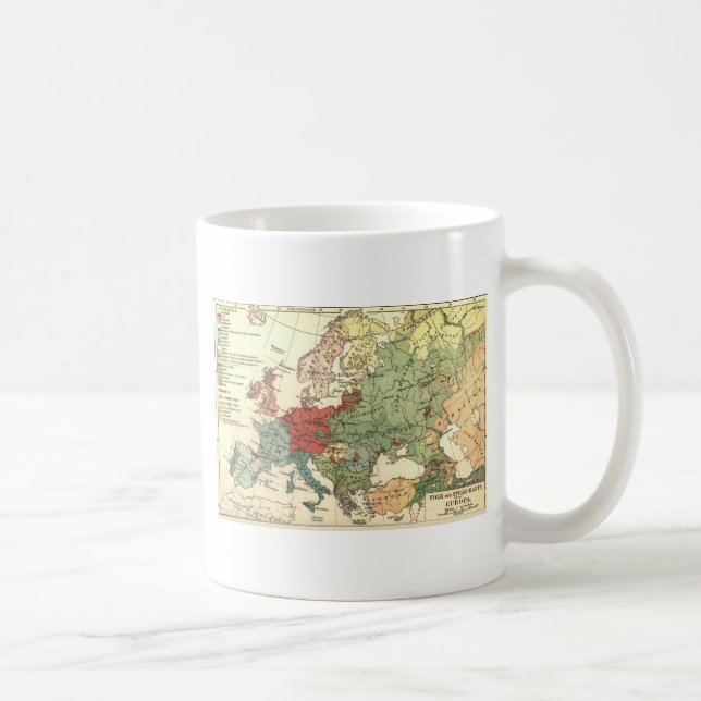 Taza De Café Antigüedad mundial de los países del mapa de Europ (Derecha)