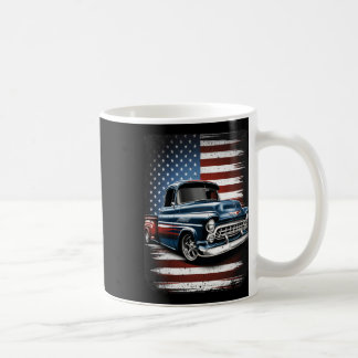 Taza De Café Antiguo Camión De Recogida Bandera Estadounidense