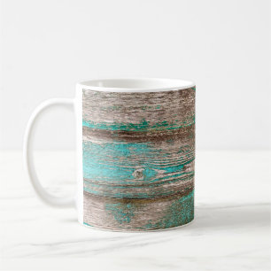 Taza De Café Antiguo fondo de madera marrón azul con dolor de c