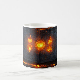 Taza De Café antiguo grimorio con páginas oscuras