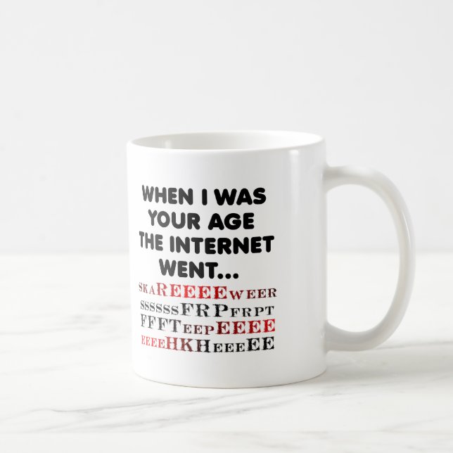 Taza De Café Antiguo Internet Funny Mug (Derecha)
