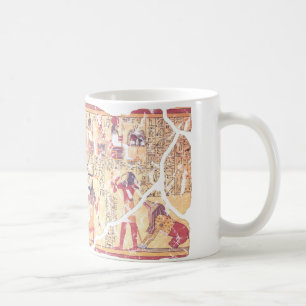 Taza De Café Antiguo libro egipcio de muertos pesando el té
