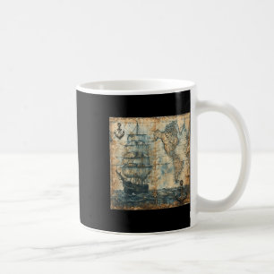 Taza De Café Antiguo mapa náutico vintage barco pirata barco de