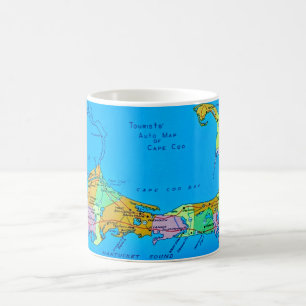 Taza De Café Antiguo mapa turístico de Cape Cod
