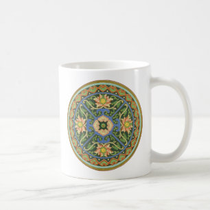 Taza De Café Antiguo patrón chino de cloisonné: jade verde