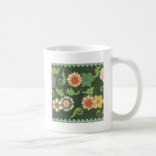 Taza De Café Antiguo patrón chino de cloisonné: jade verde