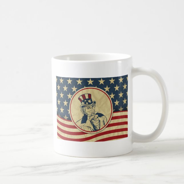 Taza De Café antiguo tío sam (Derecha)