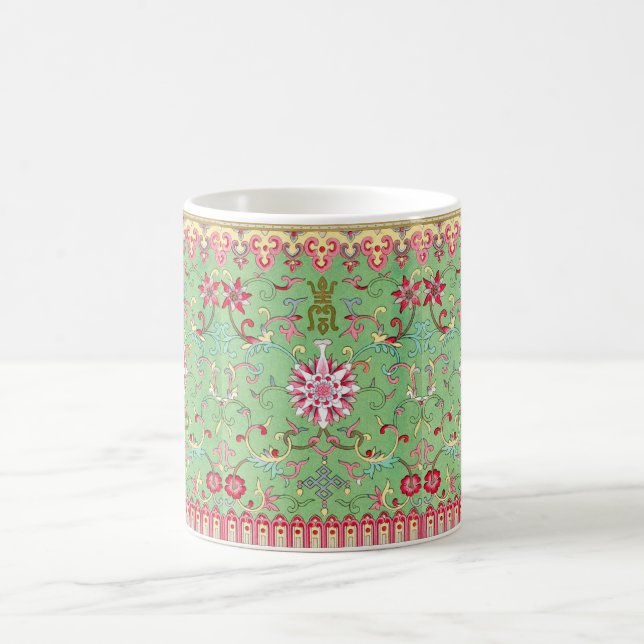 Taza De Café Antiguo william morris oro rosa verde (Centro)