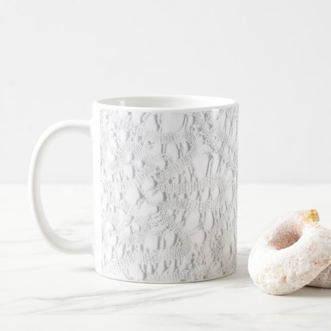 Taza De Café Antique Lacy Doily (Con donut)