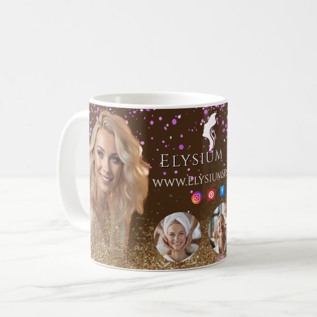 Taza De Café ANTISTRESS Terracotta Gold Spa Beauty social media (Anverso izquierdo)