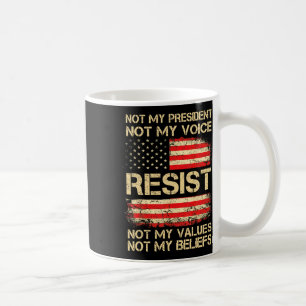 Taza De Café Antitrump no resiste mi presidente Bandera De Esta