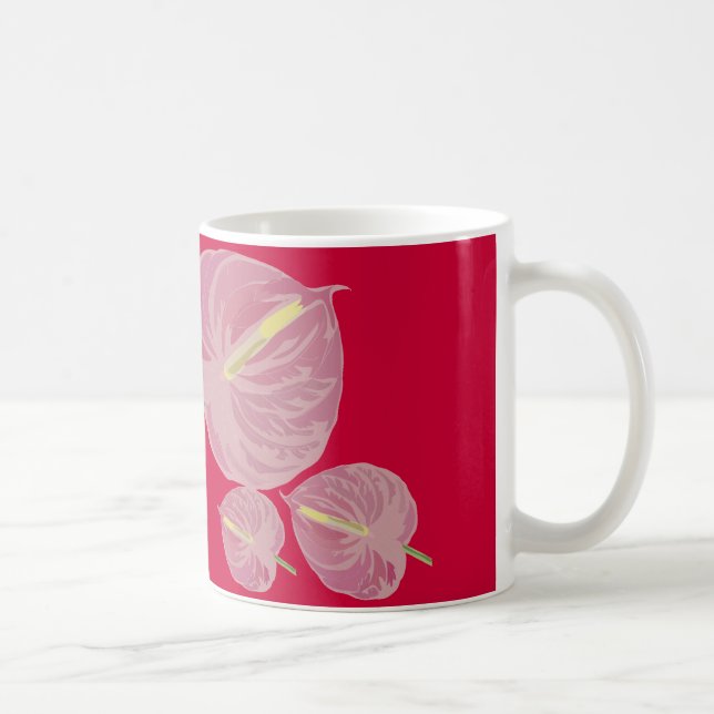 Taza De Café anturio rosa apasionado (Derecha)