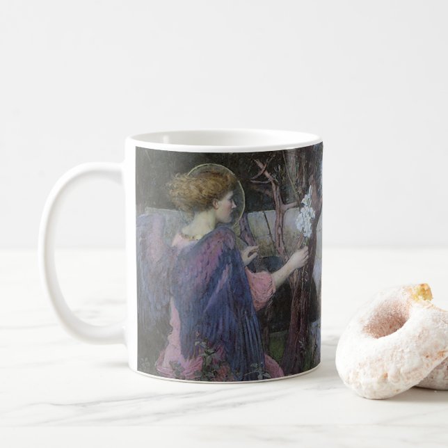 Taza De Café Anunciación de John William Waterhouse (Con donut)