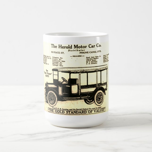 Taza De Café Anuncio 1920 de periódico de REO Speedwagon (Centro)