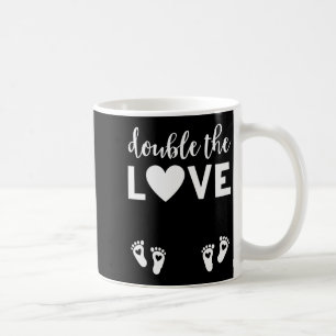 Taza De Café Anuncio de embarazo gemelar del día de San Valentí