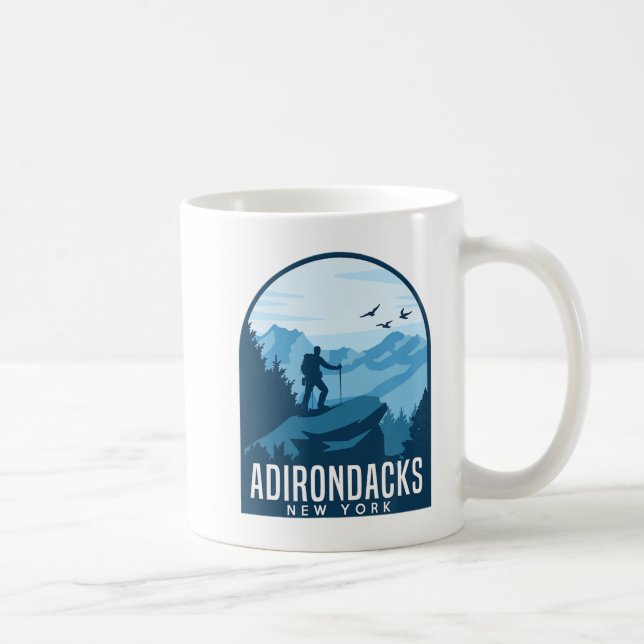 Taza De Café Anuncio de montañismo en montaña Adirondack (Derecha)
