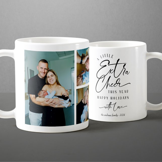 Taza De Café Anuncio de Nacimiento del Bebé de Navidad Collage  (Subido por el creador)