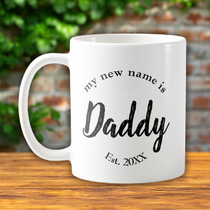 Taza De Café Anuncio de nuevo bebé negro año papá