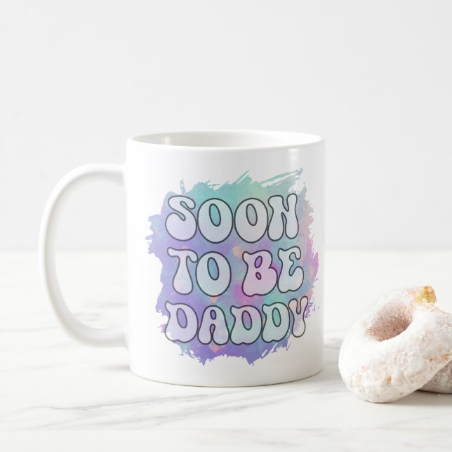Taza De Café Anuncio De Nuevo Embarazo De Papá Noel (Con donut)