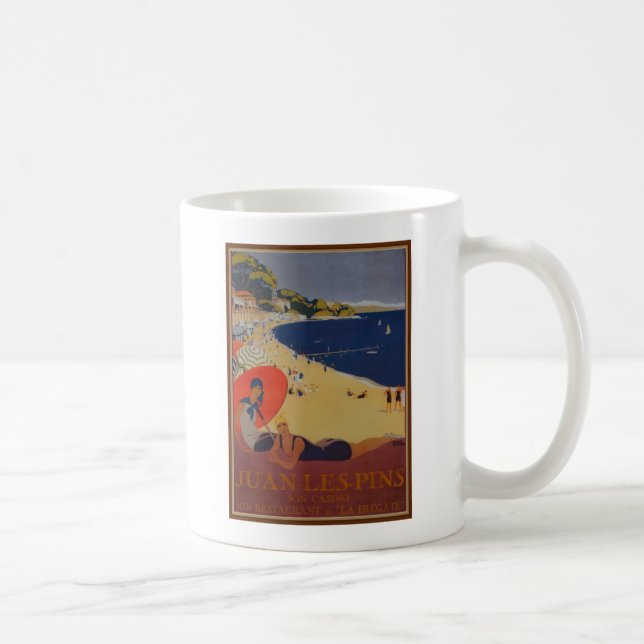 Taza De Café Anuncio de viaje francés vintage (Derecha)