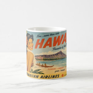 Taza De Café Anuncio de viaje hawaiano de estilo vintage