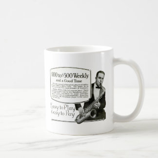 Taza De Café Anuncio del vintage del saxofón