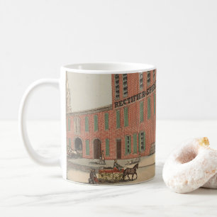 Taza De Café Anuncio Vintage De Agosto De Baetzhold, Vinos Y Li