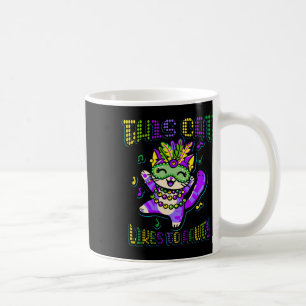 Taza De Café Aparato Masque Mardi disfraza gato Mardi Gras