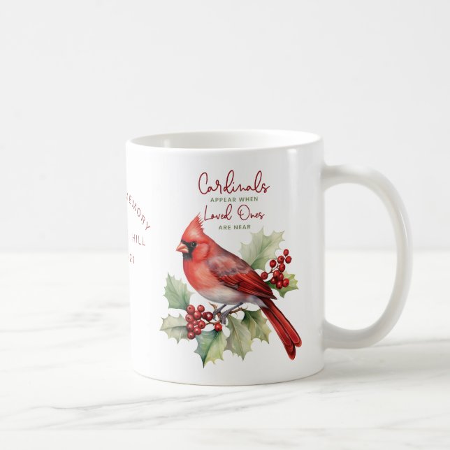 Taza De Café Aparecen Cardenales Memorial Personalizados (Derecha)