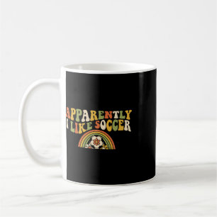 Taza De Café Aparentemente Me Gusta Fútbol Retro Arcoíris Día d