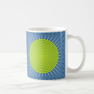 Taza De Café Aparición geométrica moderna - azul de cal y denim