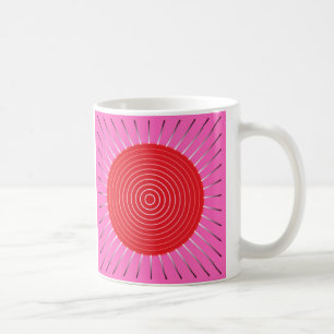 Taza De Café Aparición geométrica moderna - Fuchsia y rojo