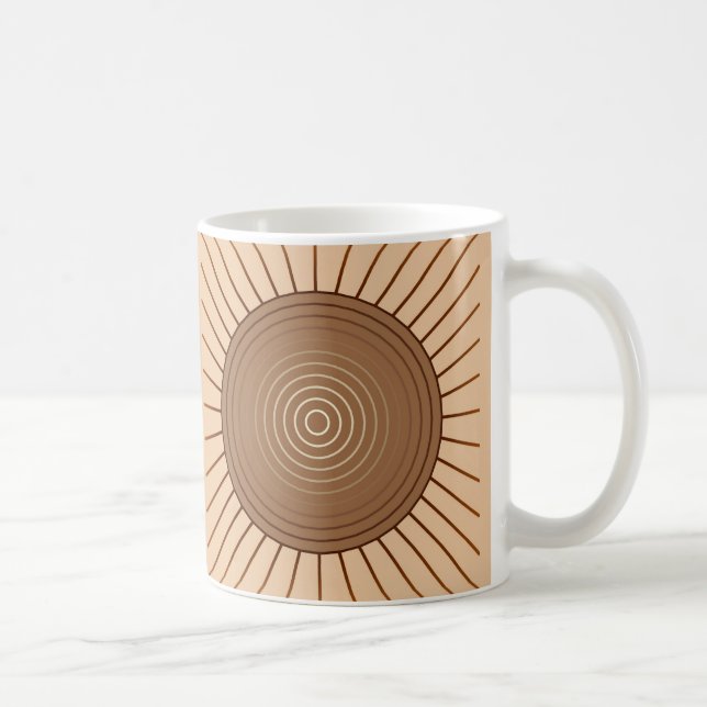 Taza De Café Aparición geométrica moderna - Marrón y Tan (Derecha)