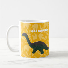 Taza De Café Apatosauro Juguetes Dinosaurio Verde y Amarillo
