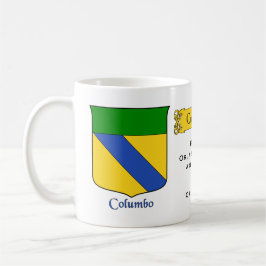 Taza De Café Apellido Columbo Escudo heráldico y Blazon