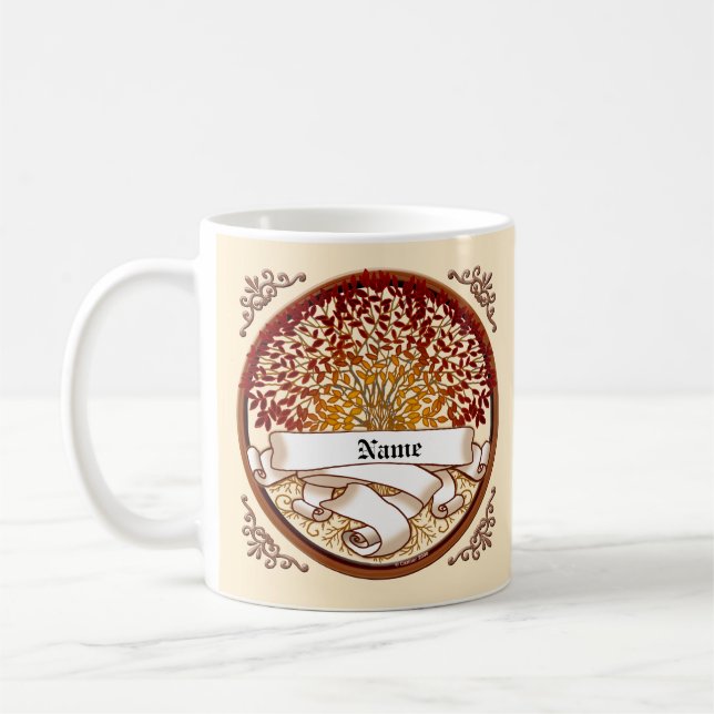 Taza De Café Apellido del árbol familiar de Crimson (Izquierda)