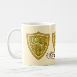 Taza De Café Apellido del escudo de leones