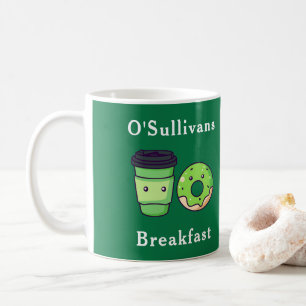 Taza De Café Apellido Personalizado Desayuno de Irlanda Donut M