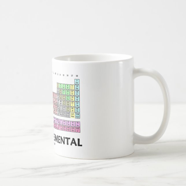 Taza De Café Apenas vaya elemental (la tabla de elementos (Derecha)