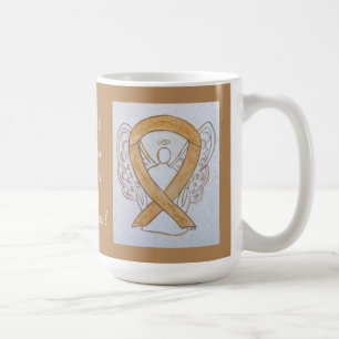 Taza De Café Apéndice Ángel de la cinta de sensibilización sobr