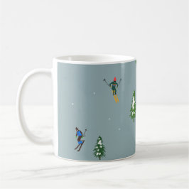 Taza De Café Apertura de esquí Navidades Esquiadores de vacacio
