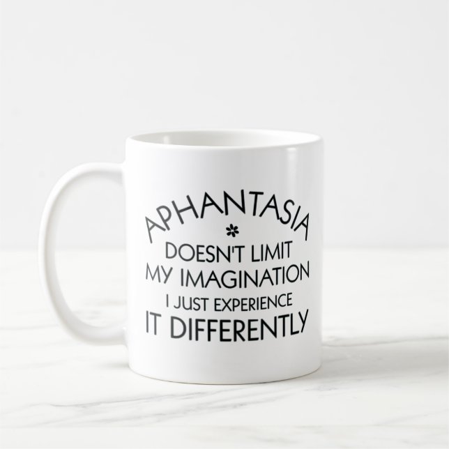 Taza De Café Aphantasia Imaginación Diferente Fuente Negra (Izquierda)