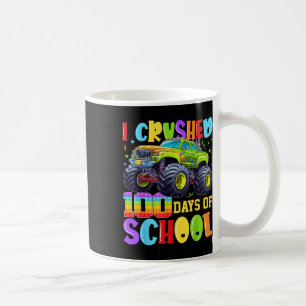 Taza De Café Aplasté 100 Días De Camión De Monstruo Escolar