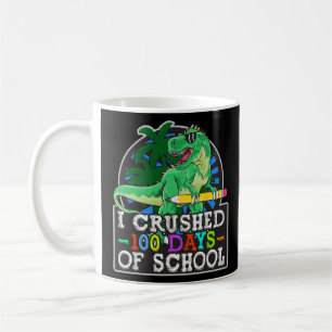 Taza De Café Aplasté 100 Días De Dinosaurio Y Tr Para Niños Esc