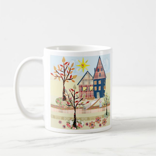 Taza De Café Aplicación, casas, pueblo (Izquierda)