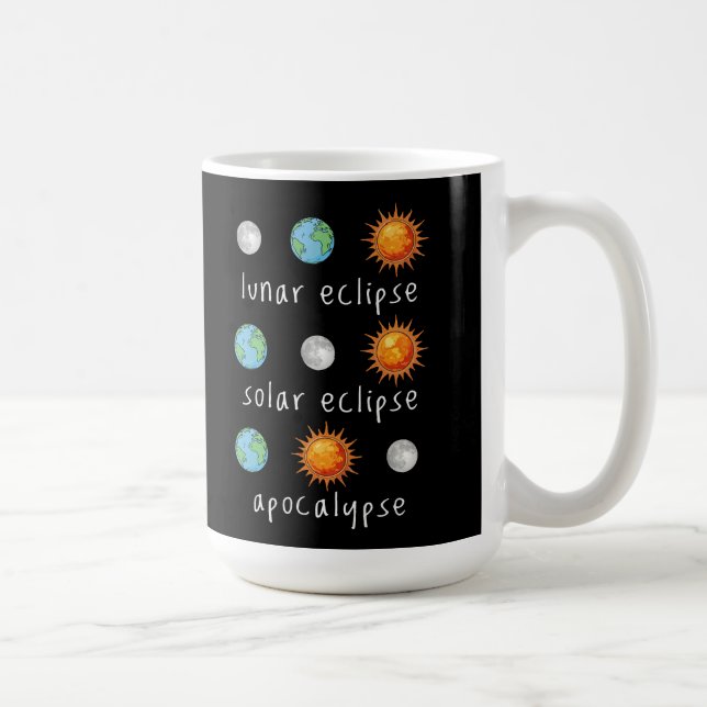Taza De Café Apocalipsis divertido de eclipse lunar solar (Derecha)