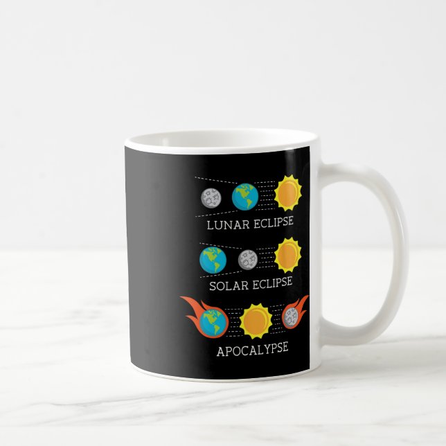 Taza De Café Apocalipsis Espacio del eclipse solar lunar (Derecha)