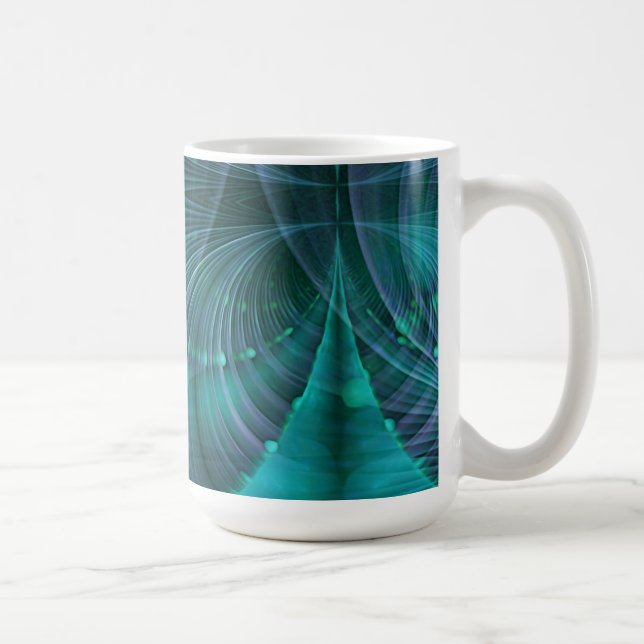 Taza De Café Apófisis Arte Fractal I - azul (Derecha)
