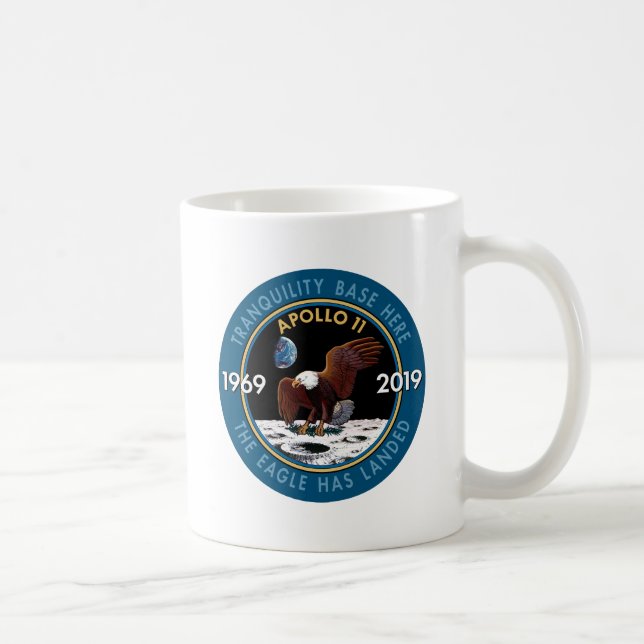 Taza De Café Apolo 11 50º aniversario Misión Parche Insignia (Derecha)