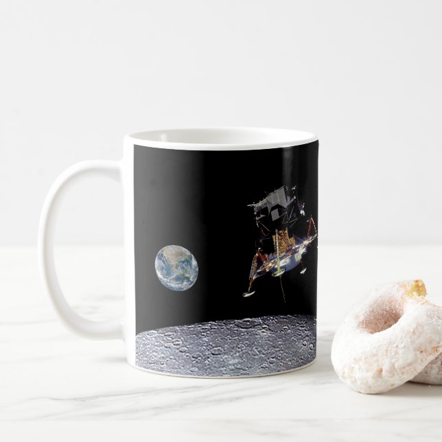 Taza De Café Apolo 11 Aterrizaje lunar (Con donut)